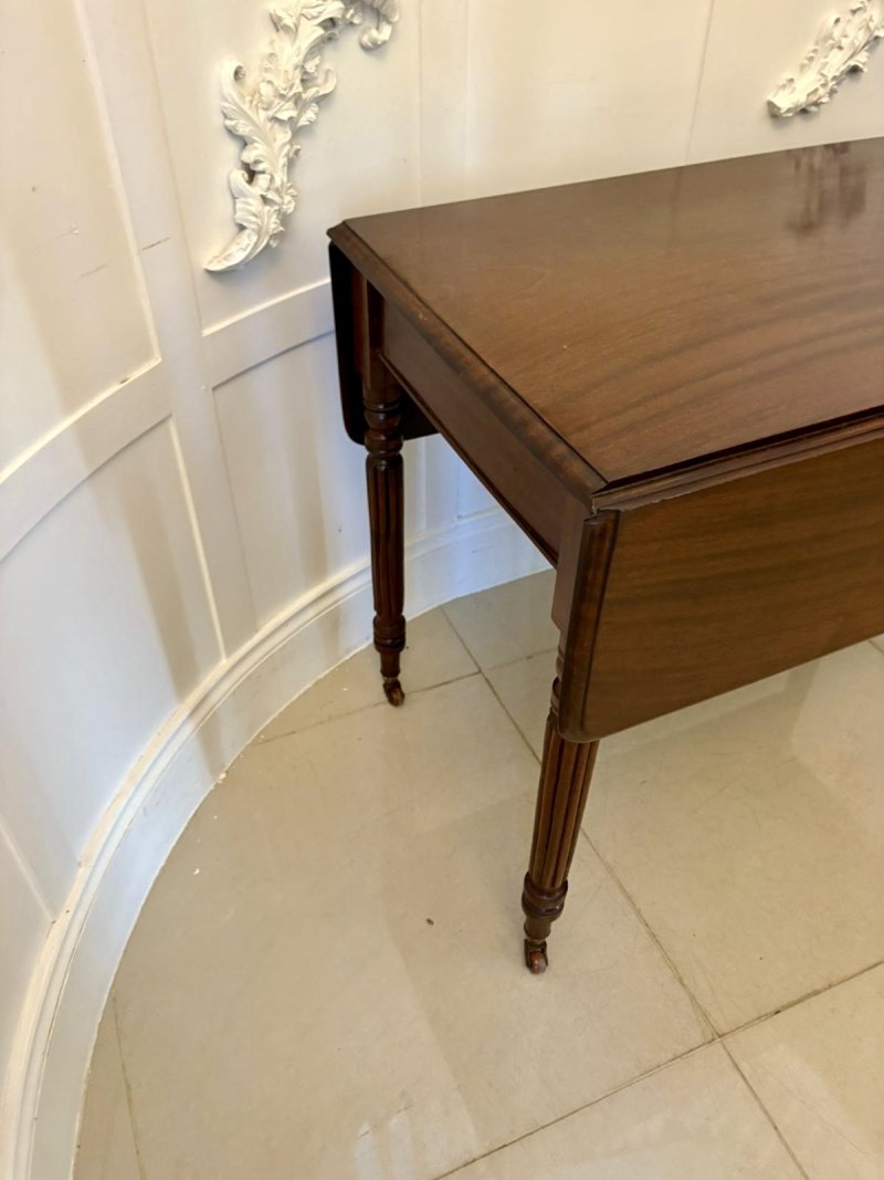 Quality Antique Regency Mahogany Drop-Leaf Pembroke Table